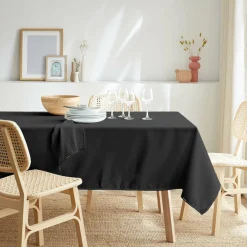 Nappe rectangulaire anti tache (140 x 300 cm) Elise Noire