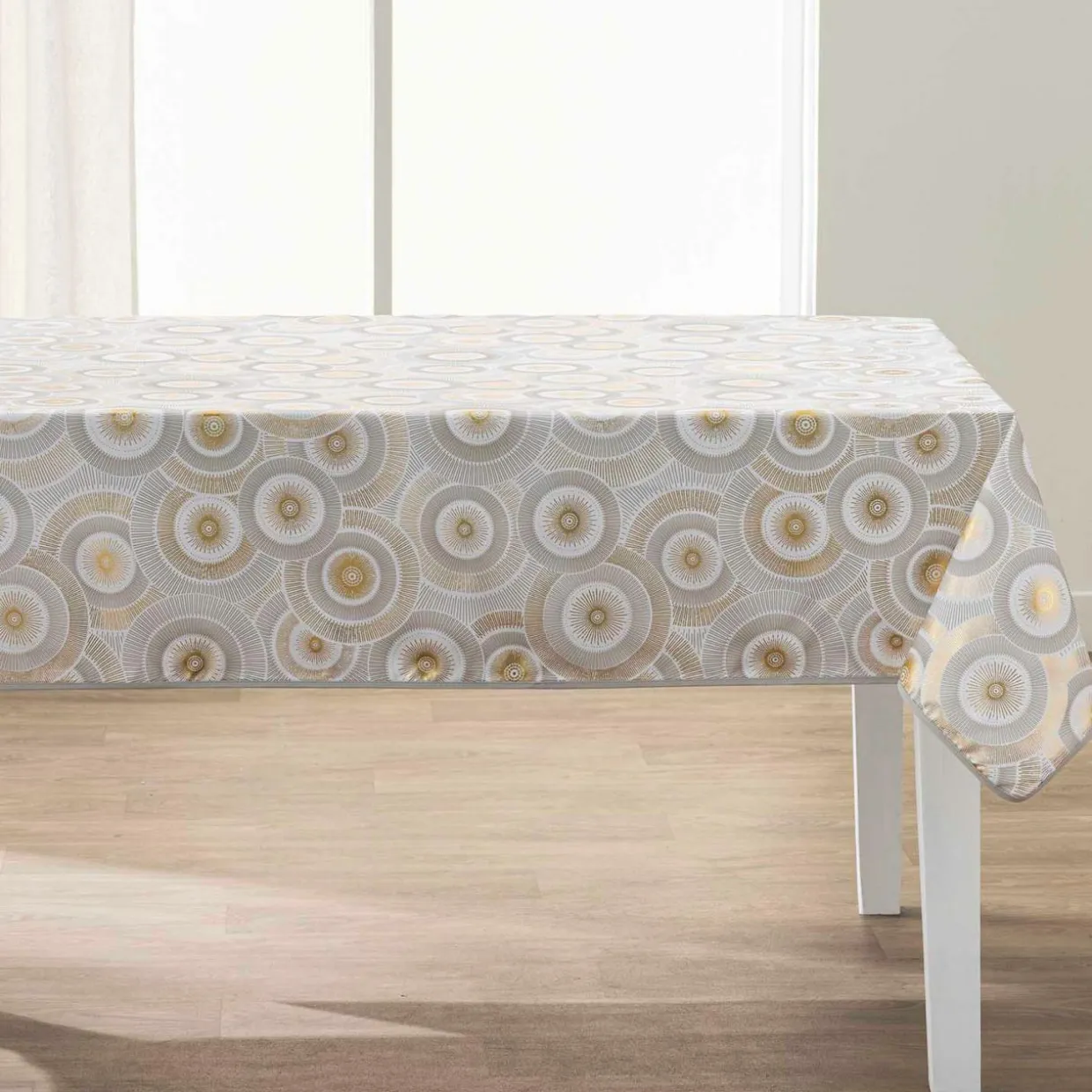 Nappe rectangulaire antitache (145 x 240 cm) Eclipse Blanche