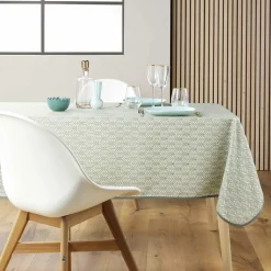 Nappe rectangulaire anti tache (145 x 240 cm) Piana Vert sauge