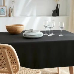 Nappe rectangulaire anti tache (140 x 350 cm) Elise Noire