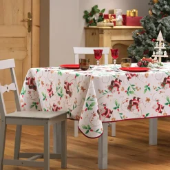 Nappe rectangulaire anti tache (150 x 240 cm) Père Noël Blanc