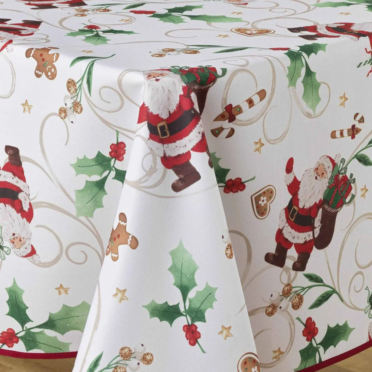 Nappe rectangulaire anti tache (150 x 240 cm) Père Noël Blanc