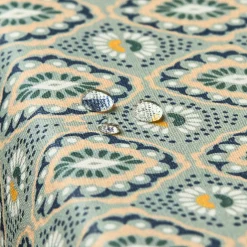Nappe rectangulaire coton enduit (150 x 350 cm) Palerme Verte