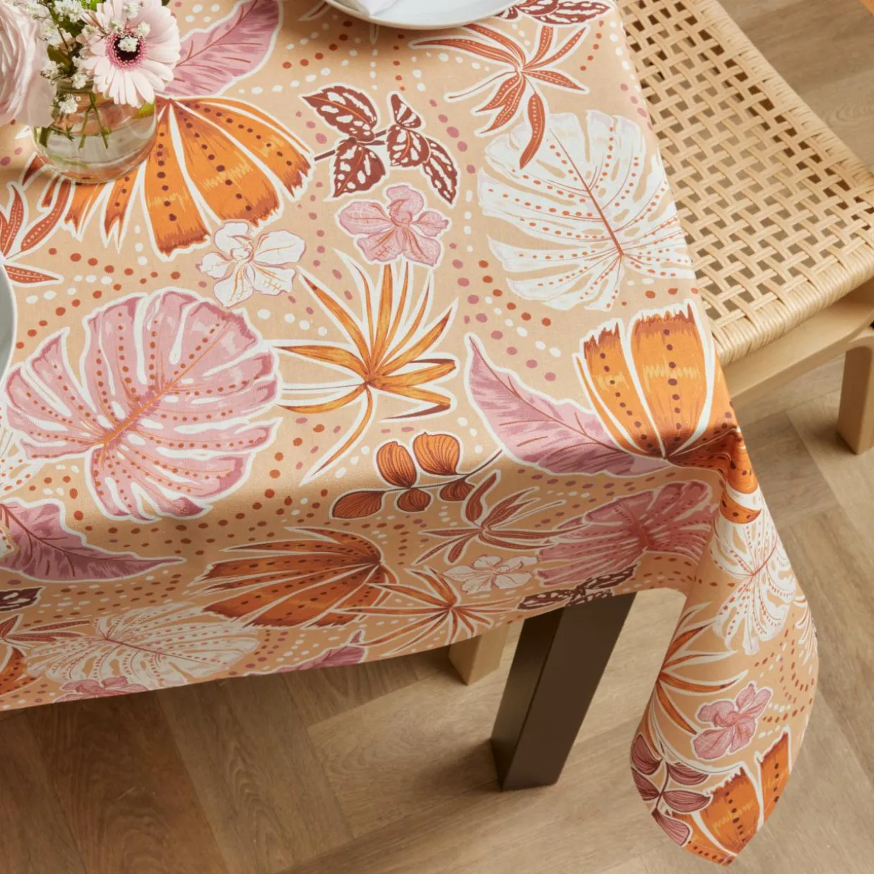 Nappe rectangulaire coton enduit (150 x 350 cm) Tenerife Multicolore