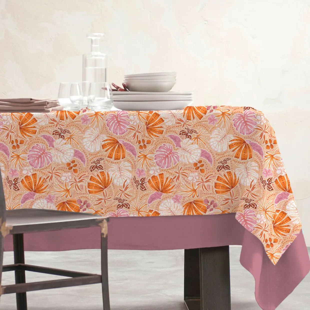 Nappe rectangulaire coton enduit (150 x 350 cm) Tenerife Multicolore