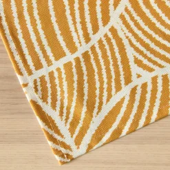 Nappe rectangulaire coton enduit (150 x 350 cm) Sarah Jaune moutarde