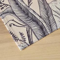 Nappe rectangulaire coton enduit (150 x 350 cm) Colibri Grise