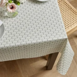 Nappe rectangulaire coton enduit (150 x 350 cm) Clara Grise