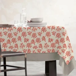 Nappe rectangulaire coton enduit (150 x 250 cm) Moorea Corail