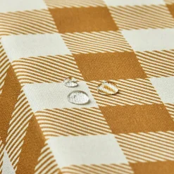 Nappe rectangulaire coton enduit (150 x 250 cm) Vichy Jaune moutarde