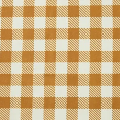 Nappe rectangulaire coton enduit (150 x 250 cm) Vichy Jaune moutarde