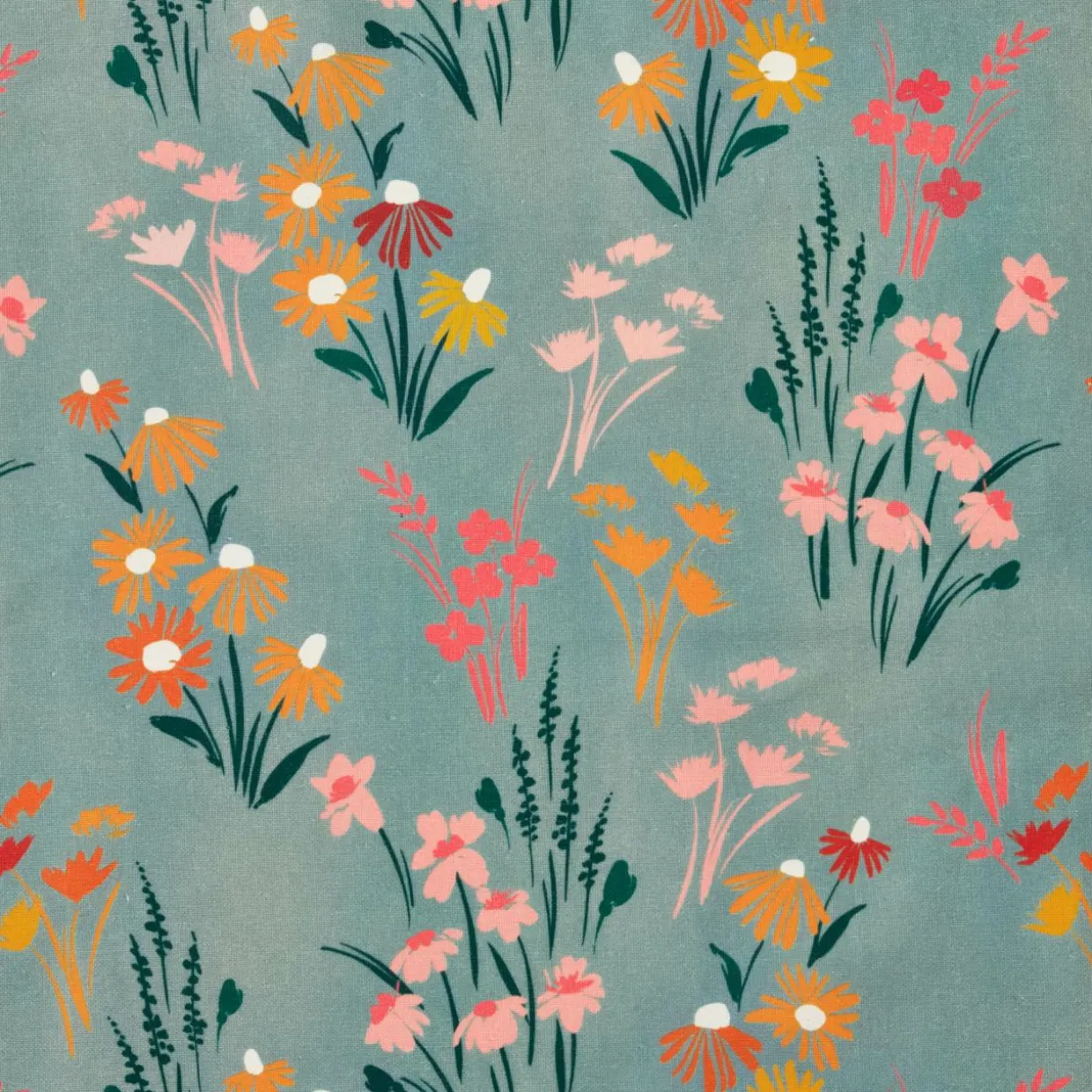 Nappe rectangulaire coton enduit (150 x 250 cm) Juliette Vert eucalyptus