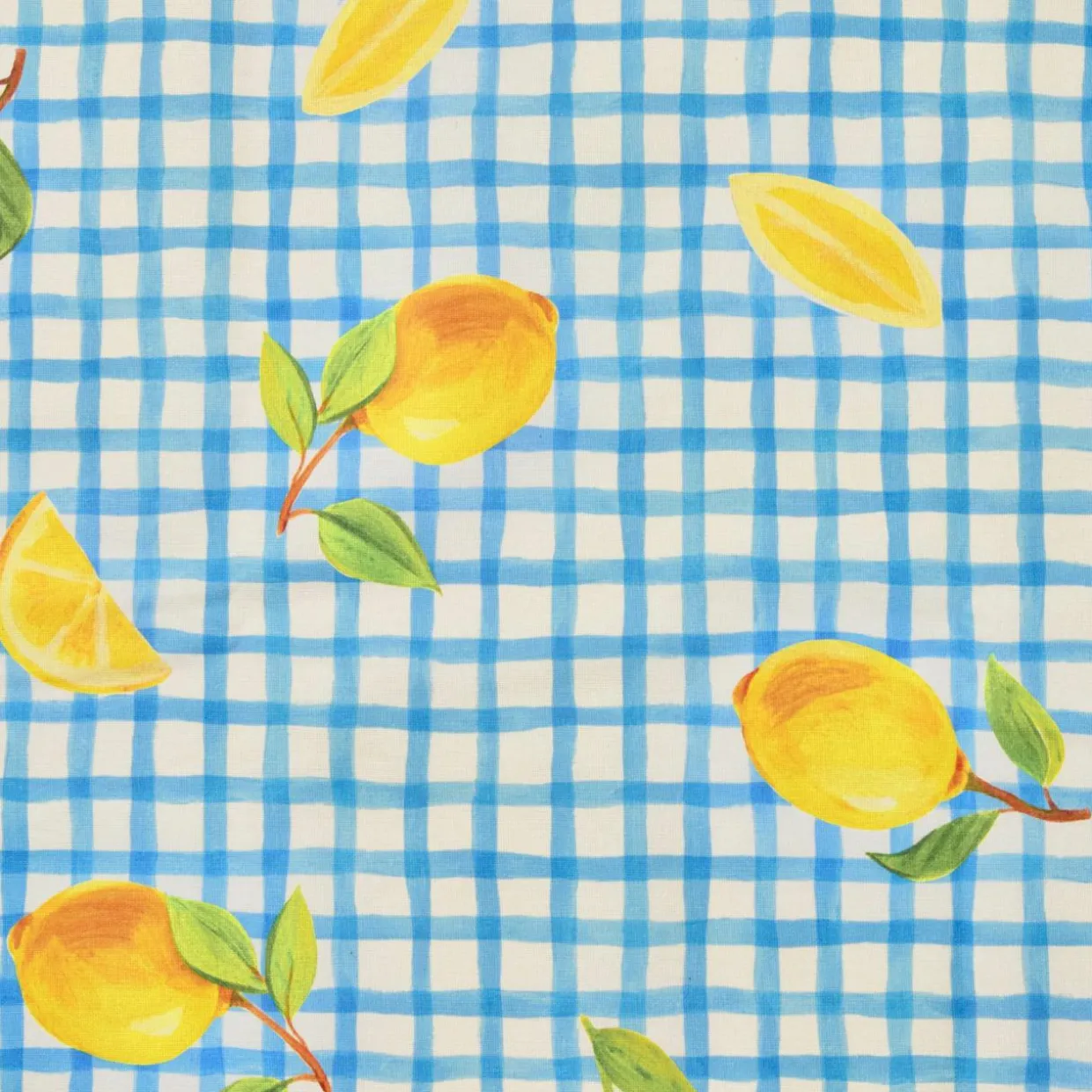 Nappe rectangulaire coton enduit (150 x 350 cm) Menton Bleue