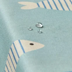Nappe rectangulaire coton enduit (150 x 250 cm) Fish Bleue