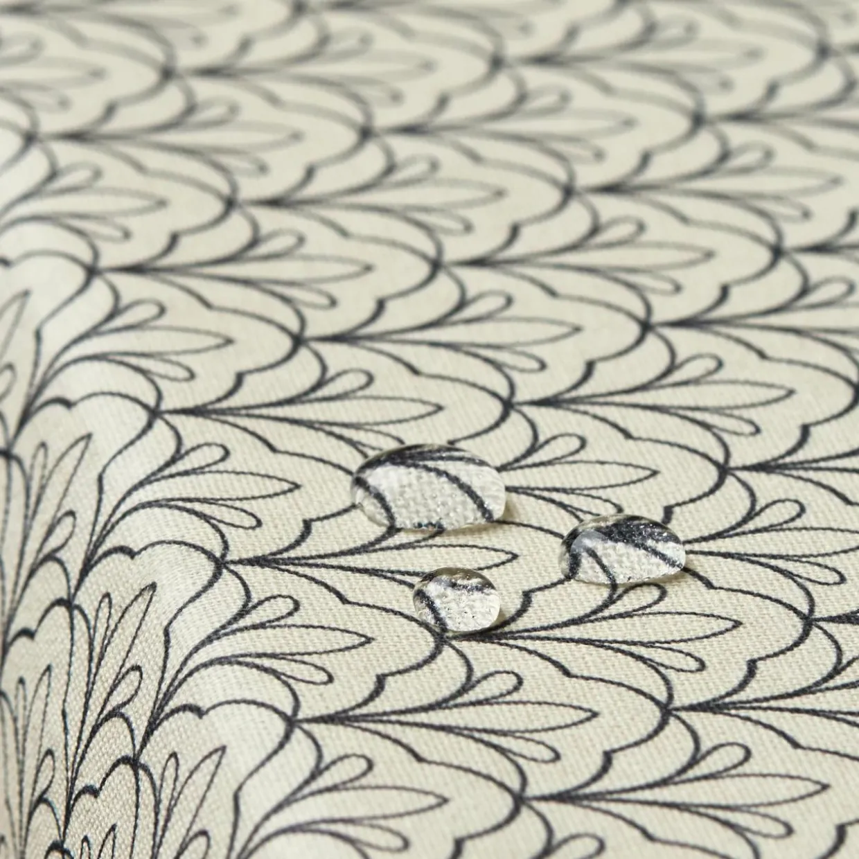 Nappe rectangulaire coton enduit (150 x 250 cm) Clara Grise
