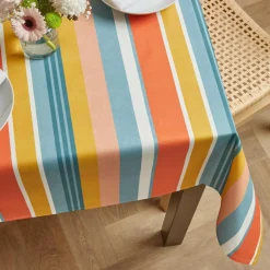 Nappe rectangulaire coton enduit (150 x 350 cm) Mandarine Multicolore