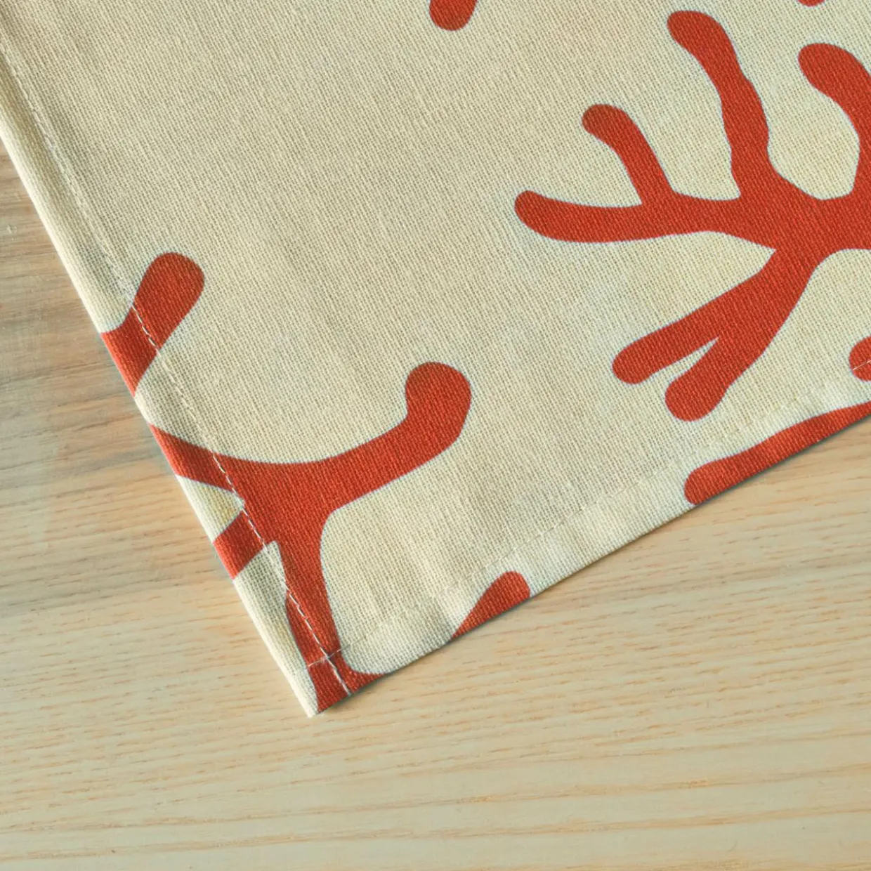 Nappe rectangulaire coton enduit (150 x 350 cm) Moorea Corail