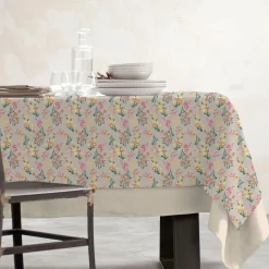 Nappe rectangulaire coton enduit (150 x 350 cm) Juliette Beige