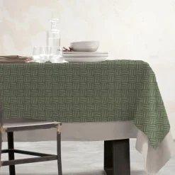 Nappe rectangulaire coton enduit (150 x 350 cm) Paolo Verte