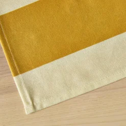 Nappe rectangulaire coton enduit (150 x 350 cm) Clementine Jaune moutarde