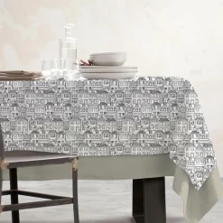Nappe rectangulaire coton enduit (150 x 250 cm) Home Grise