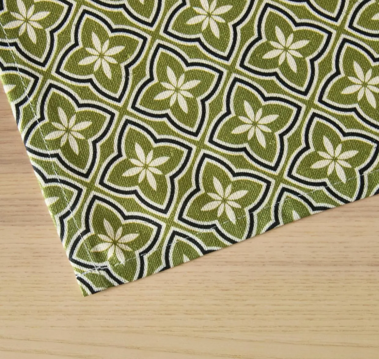 Nappe rectangulaire coton enduit (150 x 350 cm) Gloria Verte