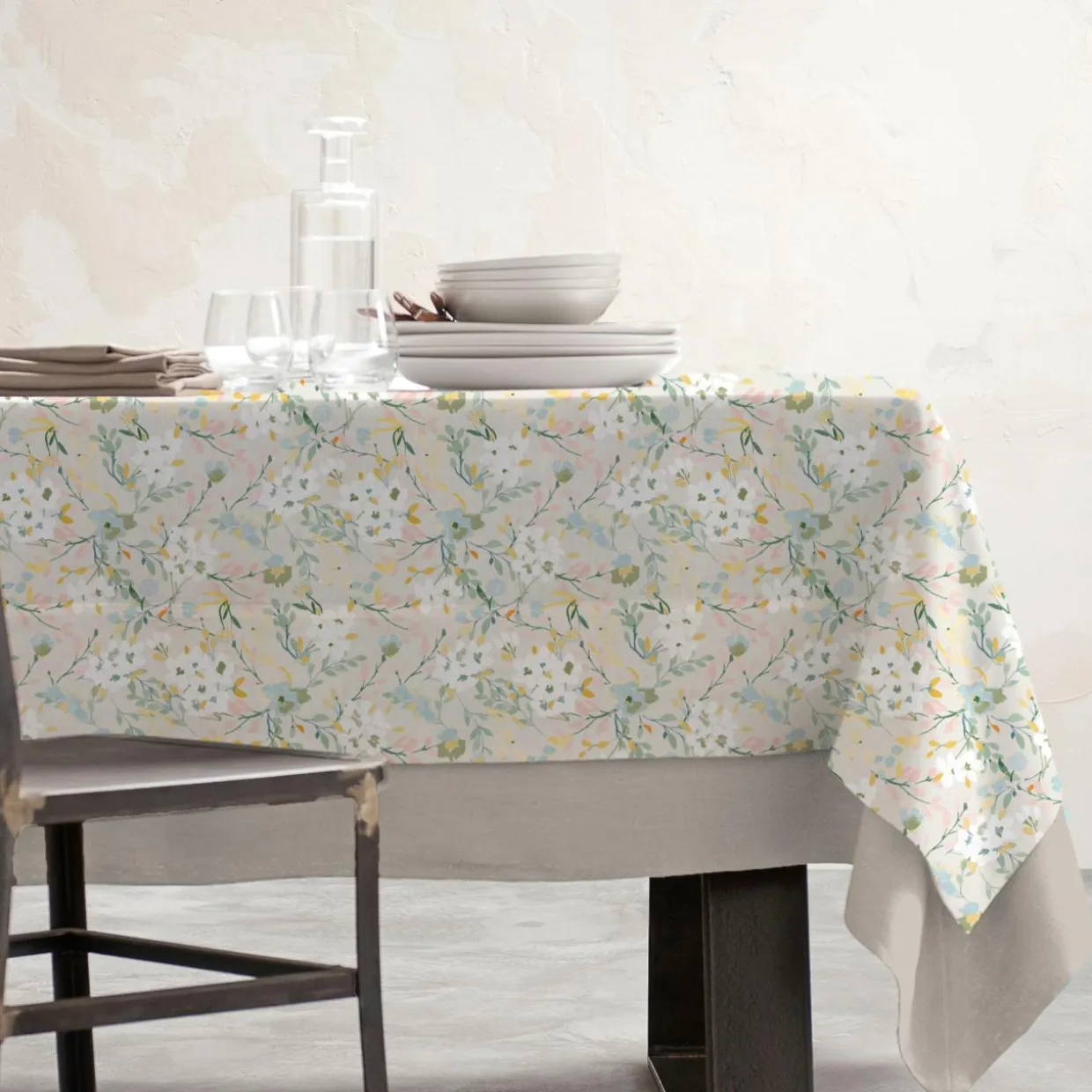 Nappe rectangulaire coton enduit (150 x 350 cm) Ornella Multicolore