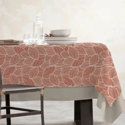 Nappe rectangulaire coton enduit (150 x 350 cm) Sarah Terracotta