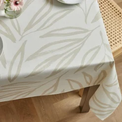 Nappe rectangulaire coton enduit (150 x 350 cm) Galice Beige