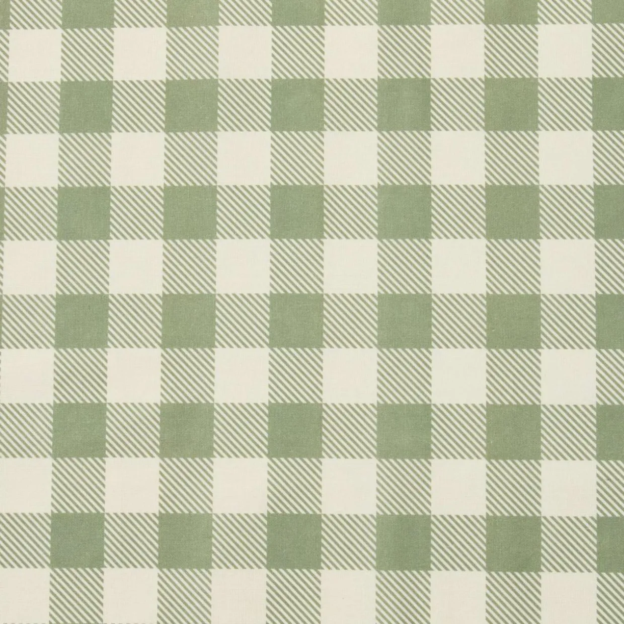 Nappe rectangulaire coton enduit (150 x 350 cm) Vichy Vert sauge