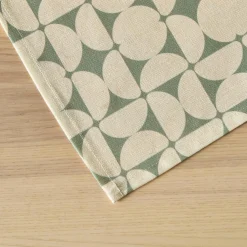 Nappe rectangulaire coton enduit (150 x 350 cm) Sofia Verte