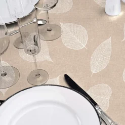 Nappe rectangulaire enduite PVC (140 x 240 cm) Feuillys Blanche