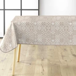 Nappe rectangulaire enduite PVC (140 x 240 cm) Carella Blanche