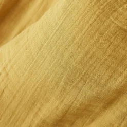 Nappe rectangulaire gaze de coton (150 x 250 cm) Gaïa Jaune safran
