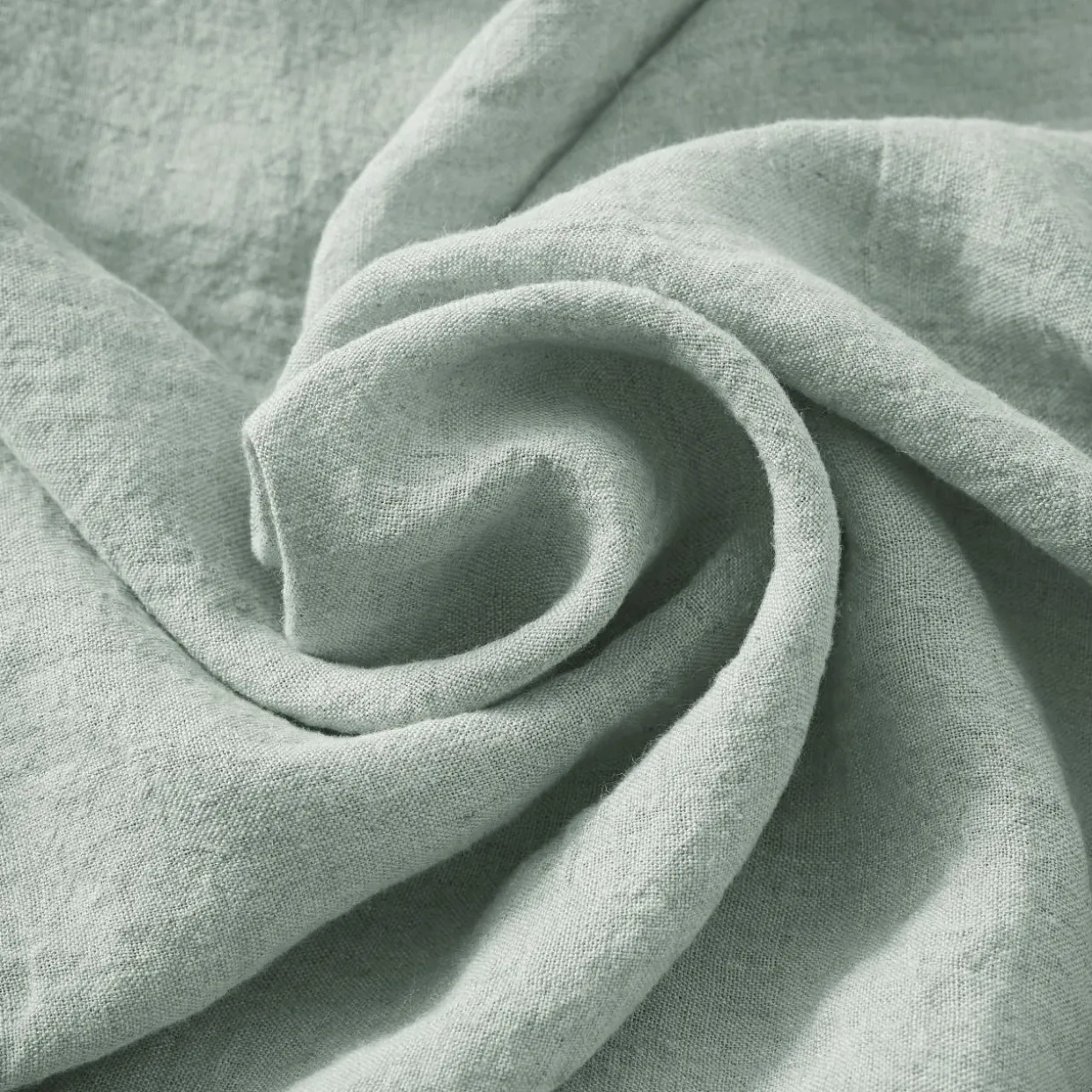 Nappe rectangulaire lin lavé (170 x 350 cm) Louise Vert eucalyptus
