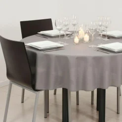 Nappe ronde anti tache (D180 cm) Lina Grise