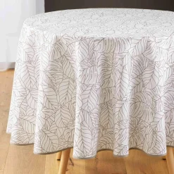 Nappe ronde anti-taches (D180 cm) Solea Blanche