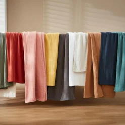 Nappe ronde gaze de coton (180 cm) Gaïa Vert sapin