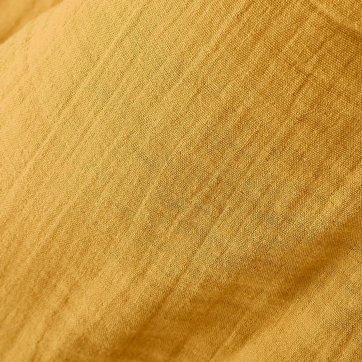 Nappe ronde gaze de coton (180 cm) Gaïa Jaune safran