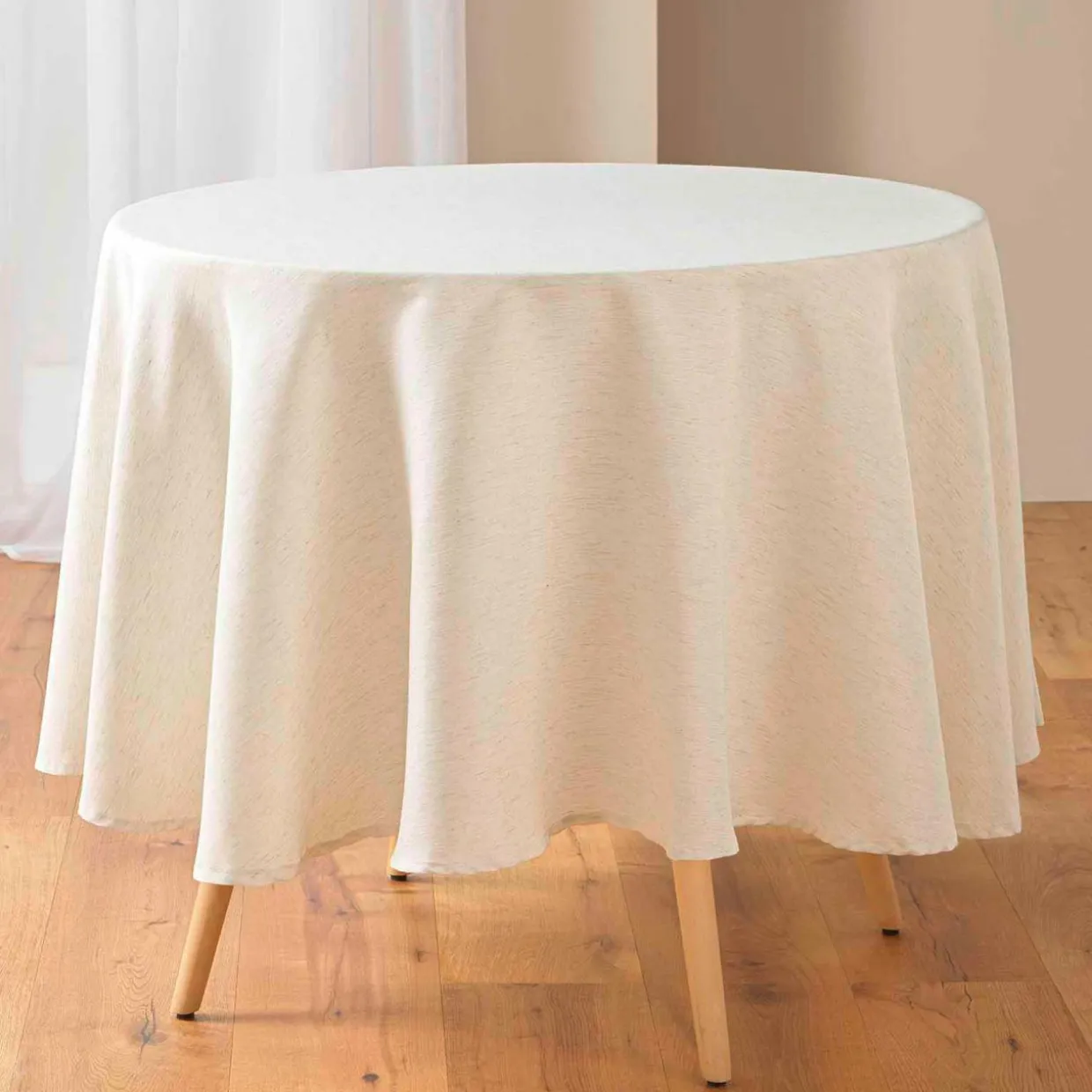 Nappe ronde lin (180 cm) Pauline Écru