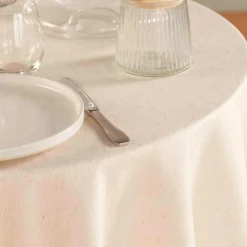Nappe ronde lin (180 cm) Pauline Écru