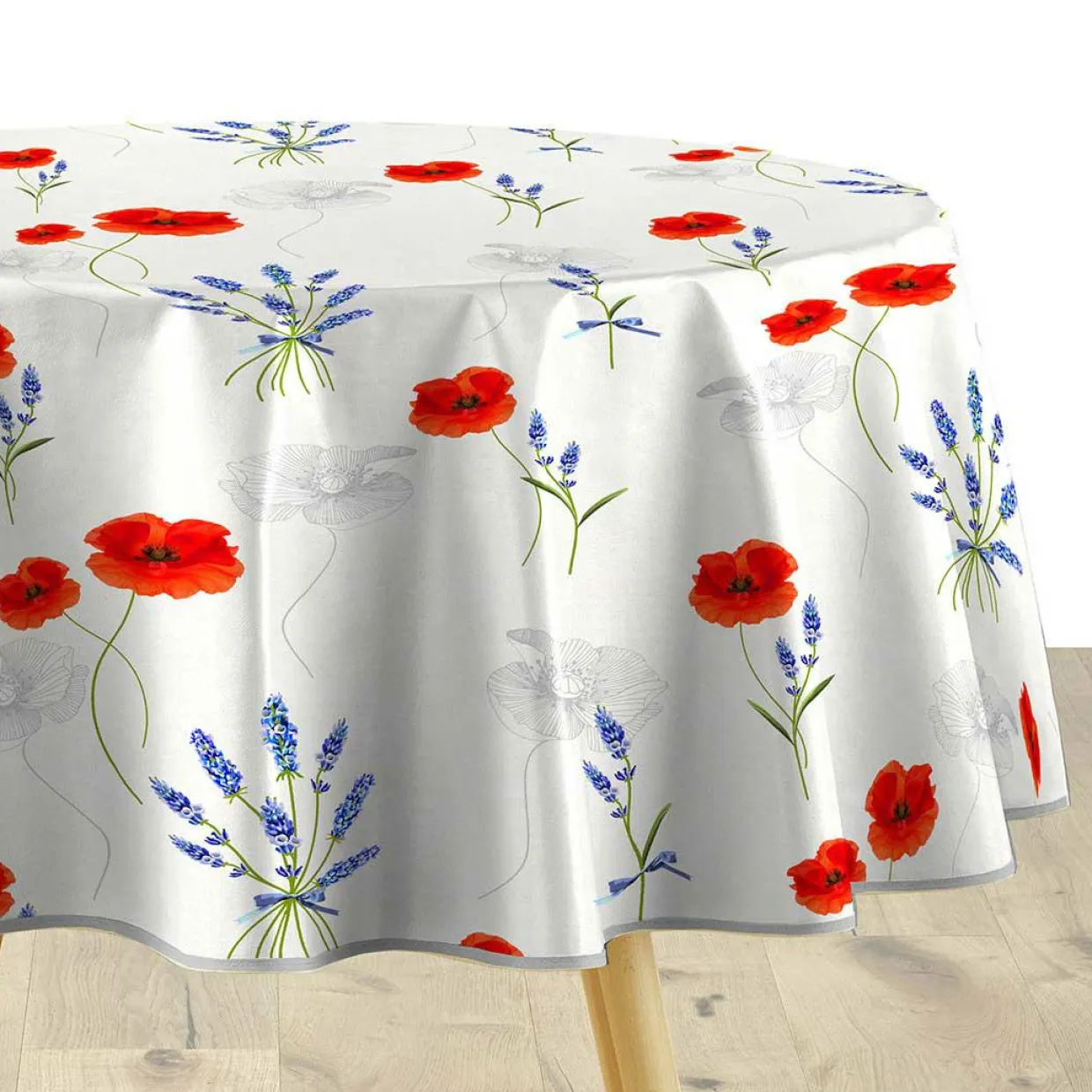 Nappe ronde tissu PVC (D160 cm) Sisteron Rouge