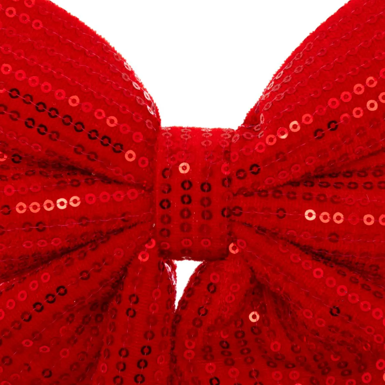 Noeud de Noël (H24 cm) Prestige sequins Rouge