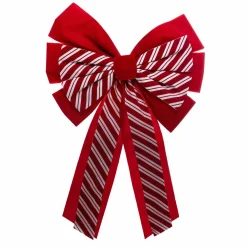 Noeud ruban Rayé (H60 cm) Rouge