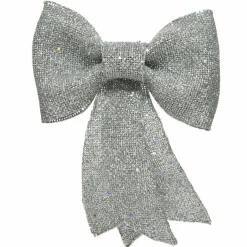Nœud de Noël (H14 cm) Pailleté Izi Argent