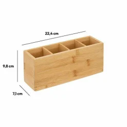 Organisateur de maquillage 4 compartiments Bambou