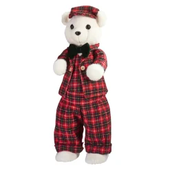 Ours de Noël (H52 cm) Teddy carreaux tartan Rouge