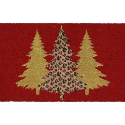 Paillasson de Noël coco (45 x 75 cm) Sapin Rouge