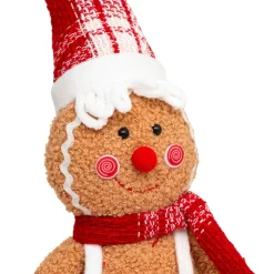 Pain d'épices assis (H43 cm) Miss Noël Marron clair