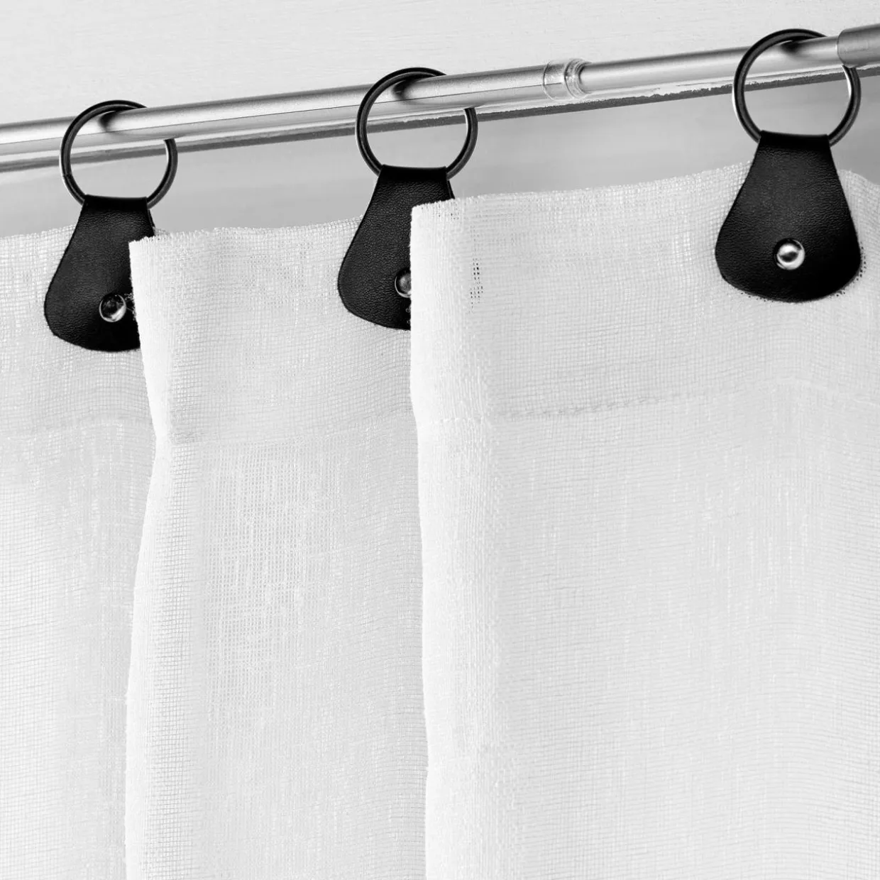 Paire de voilages anneaux (70 x 200 cm) Linka Blanc